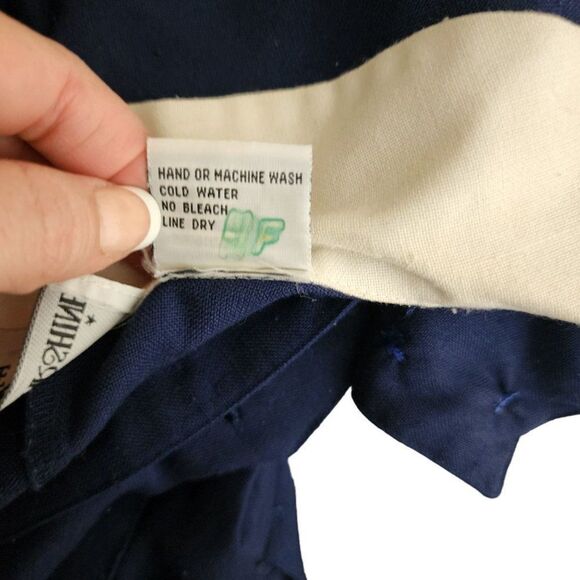 Vintage 70s Shirt Dress Womens Size M Blue Peter Pan Collar Secretary Modest - Picture 7 of 7